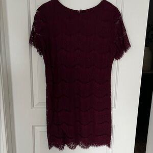 Lulu's Burgundy Lace Mini Dress